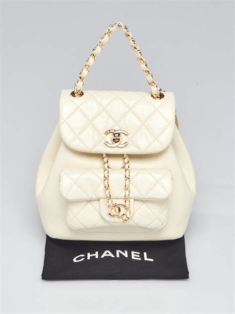 white chanel backpack|authentic Chanel backpack.